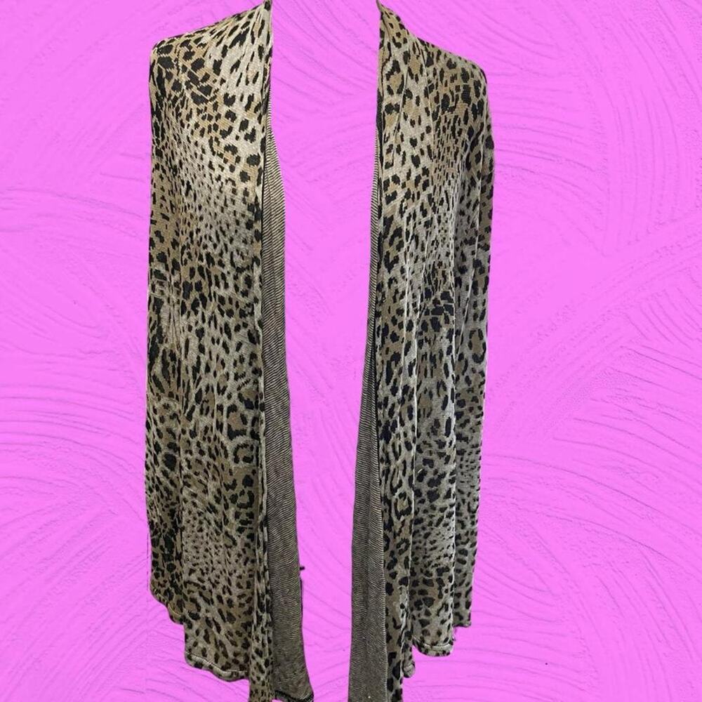 Questions by Say What? Leopard Print Duster Cardigan